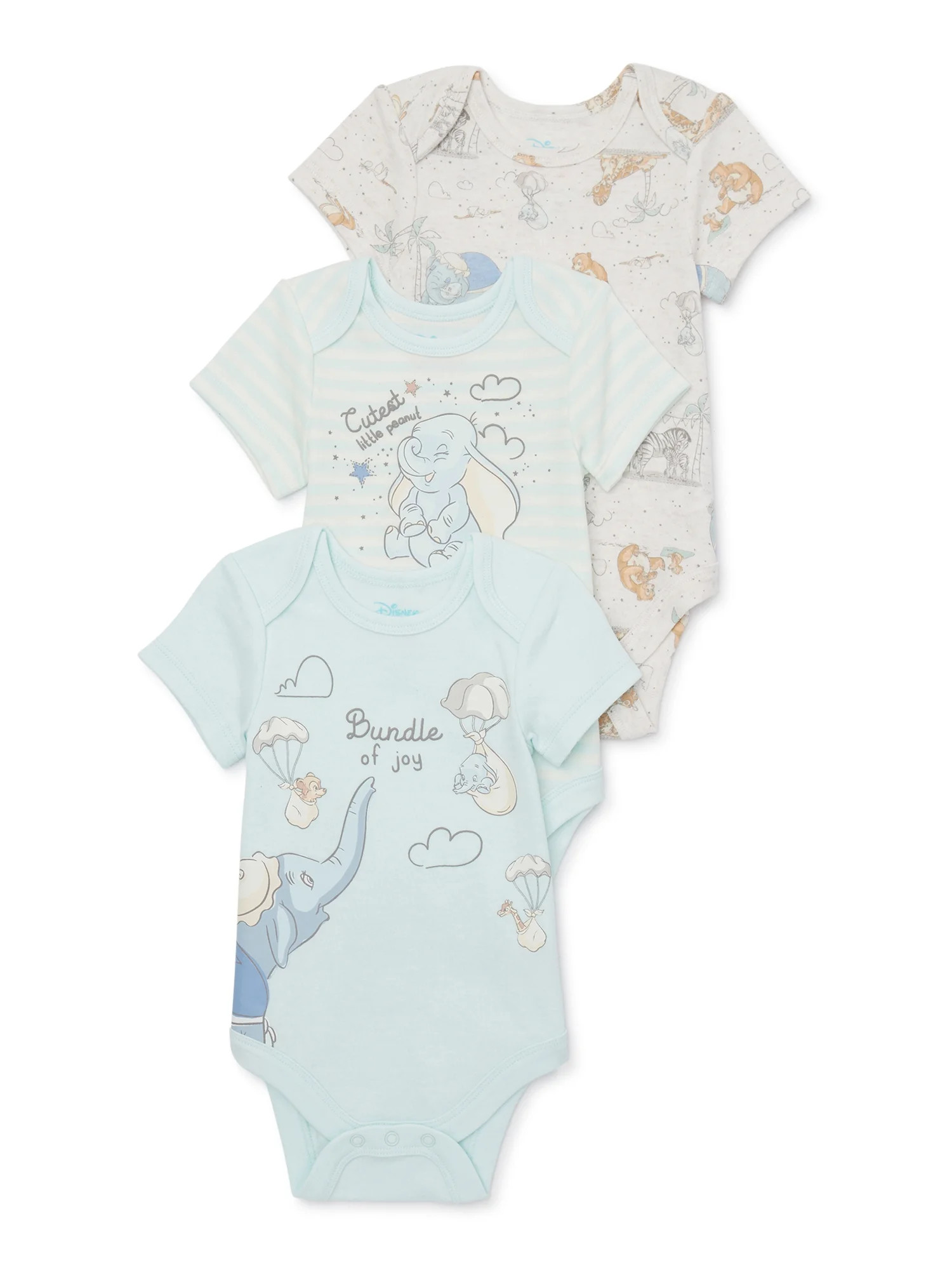 Dumbo Infant Bodysuits, Sizes 0/3Months - 24Months, 3-Pack | Walmart (US)