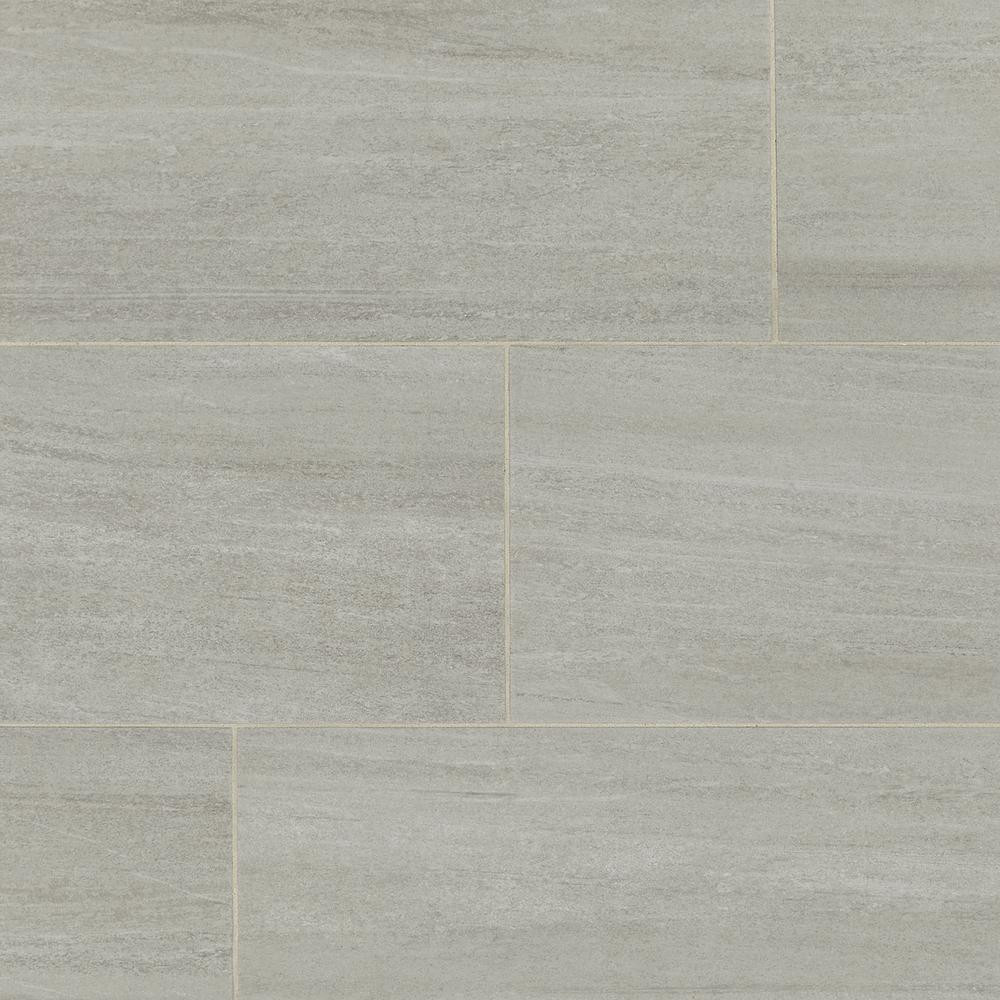 Nova Falls Gray 12 in. x 24 in. Porcelain Floor and Wall Tile (15.6 sq. ft. / case) | The Home Depot