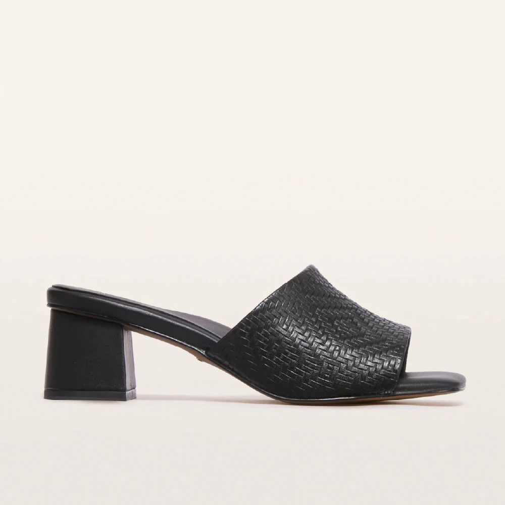 Kennedy Black Weave Women's Mid Heels | FRANKIE4 | FRANKIE4
