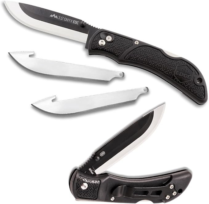 OUTDOOR EDGE Onyx EDC 3.5" Folding Pocket Knife – Replaceable Blade System with Pocket Clip and... | Amazon (US)