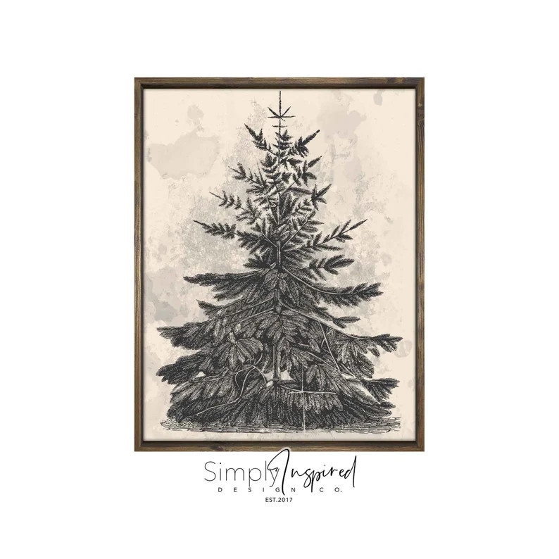 Winter Evergreen FRAMED Artwork Winter Art Wall Decor - Etsy | Etsy (US)