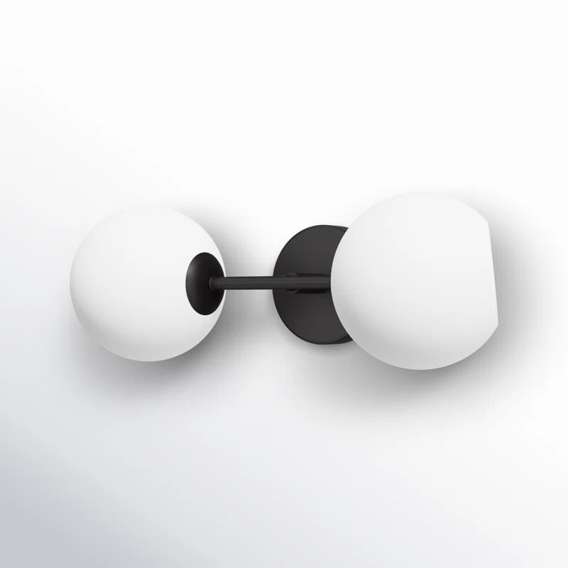 Jaina 2 Light Glass Iron Dimmable Armed Sconce | Joss & Main