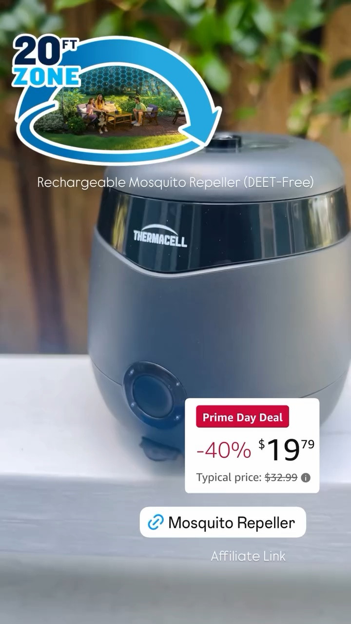 Rechargeable Mosquito Repeller (DEET-Free) Amazon Prime Day deal! Thermacell E-ZoneGuard Patio Rechargeable Mosquito Repeller with 20-Foot Zone of Scientifically Proven Outdoor Protection; 5.5-Hr Battery; 12-Hr Refill; Bug Spray Alternative #thermacell #mosquitorepellent #pestcontrol #outdoor #primeday

#LTKSaleAlert #LTKmomlife #LTKSeasonal