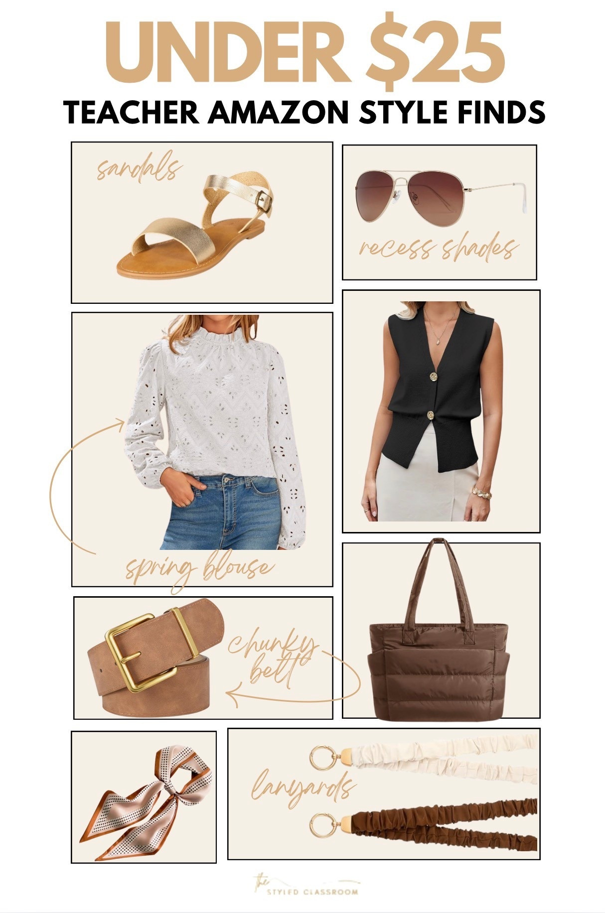 Teacher Amazon style finds under $25! 

Neutral style, teacher just haves, Amazon finds, spring outfits, gold sandals 



#LTKWorkwear #LTKSeasonal