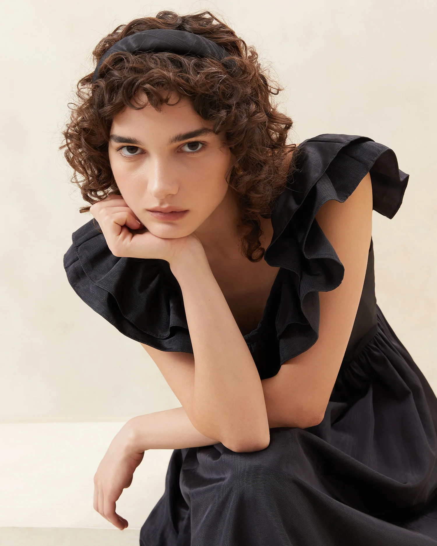 Marina Puffy Headband Black | Loeffler Randall