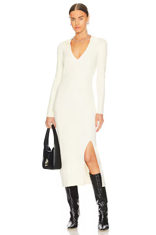 LBLC The Label Zoe Midi Dress in Ivory from Revolve.com | Revolve Clothing (Global)