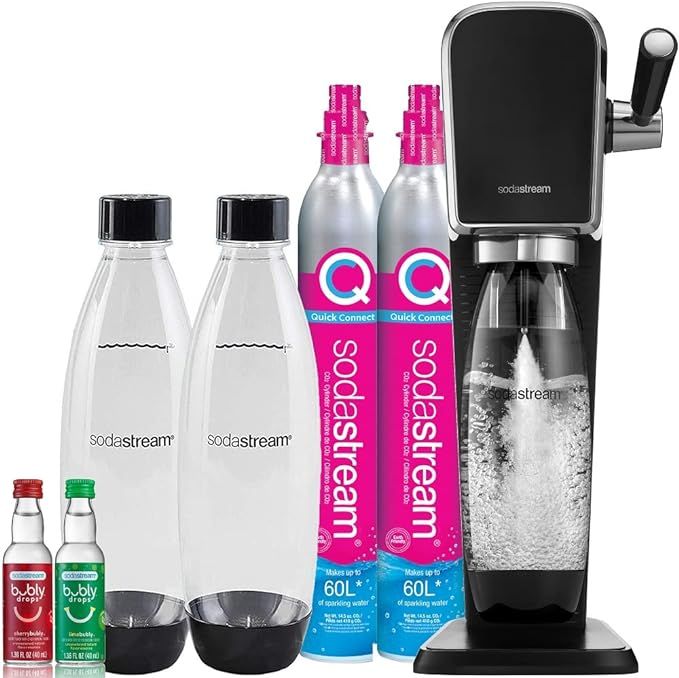 SodaStream Art Sparkling Water Maker Bundle (Black), with CO2, DWS Bottles, and Bubly Drops Flavo... | Amazon (US)