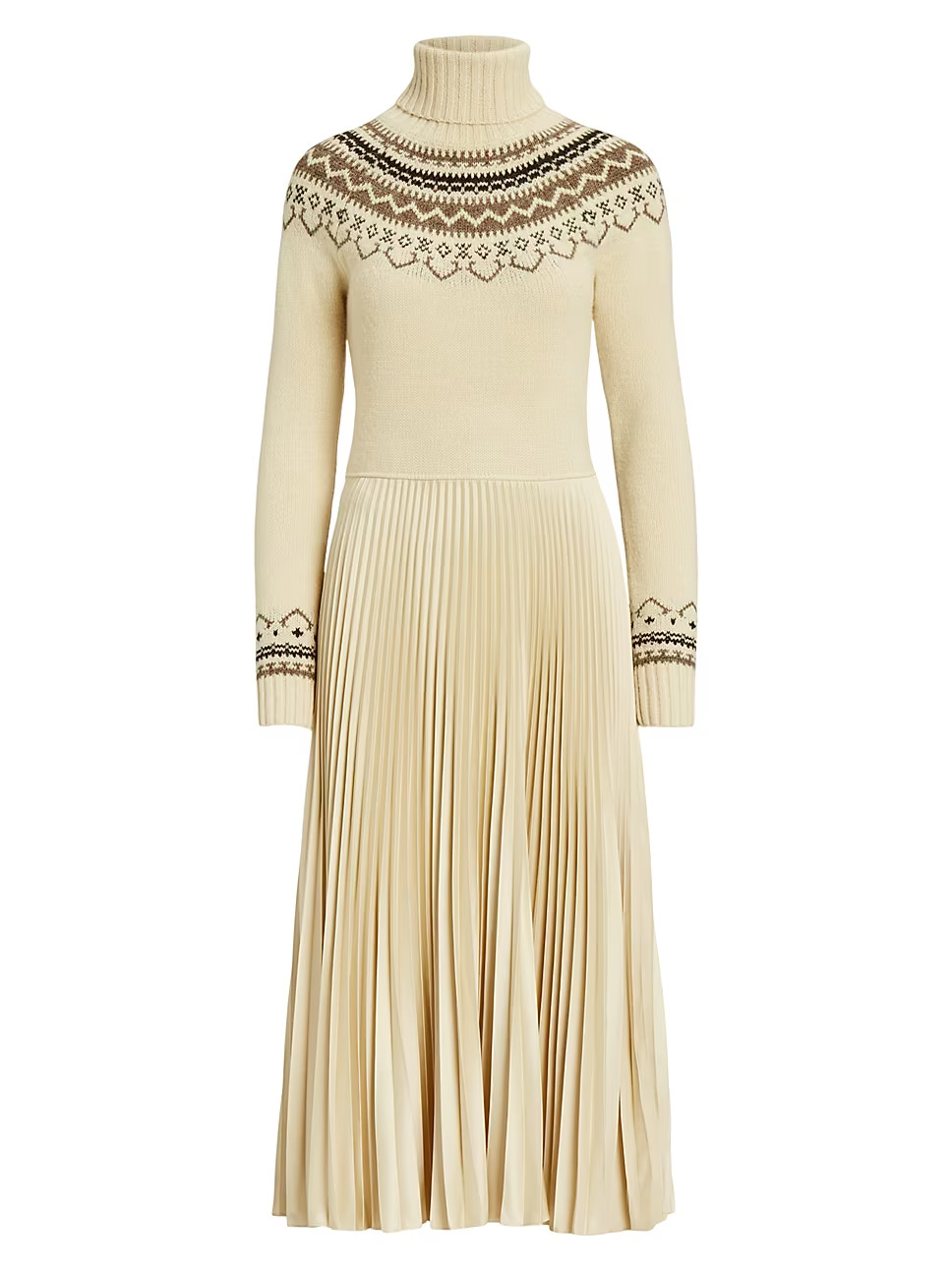 Fair-Isle Sweater Pleated Midi Dress | Saks Fifth Avenue