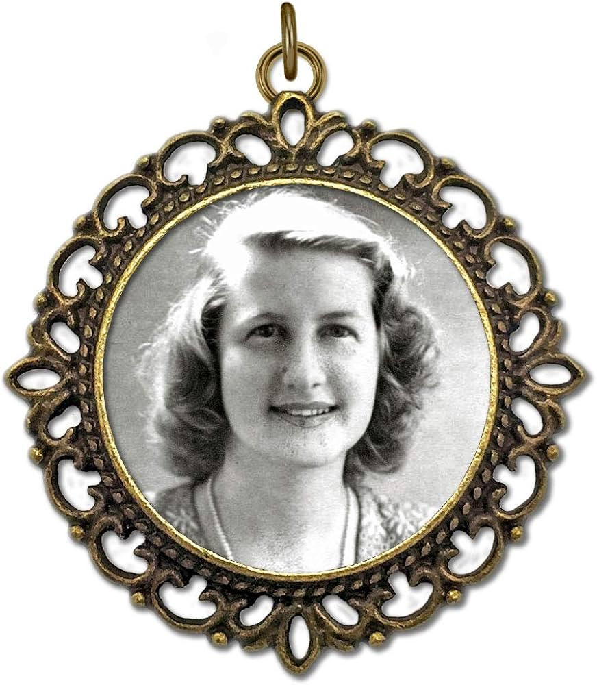 Bronze Wedding Bouquet Photo Memorial Charm Round Mother of The Bride Gift for Groom or Bride wit... | Amazon (US)