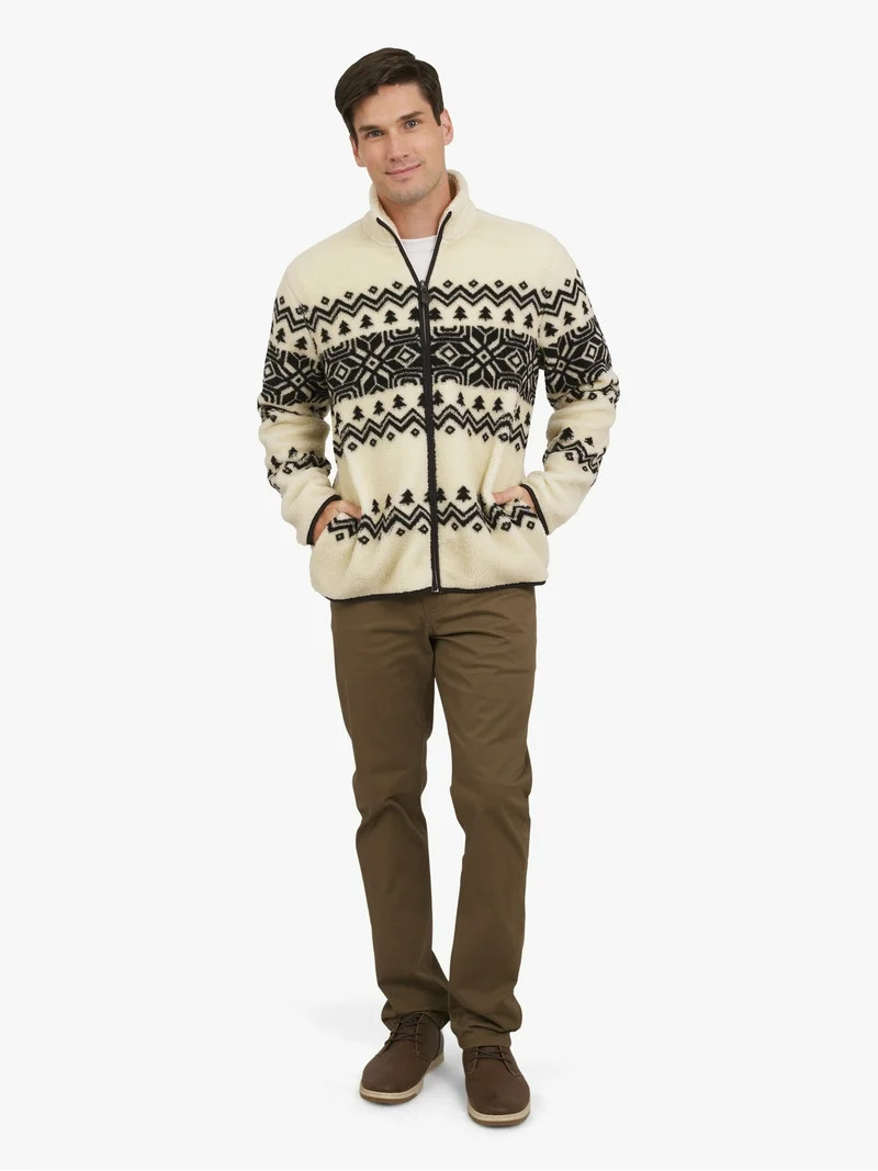 Chaps Men's & Big Men's High Pile Printed Plaid Sherpa Jacket, Sizes S-3XL | Walmart (US)