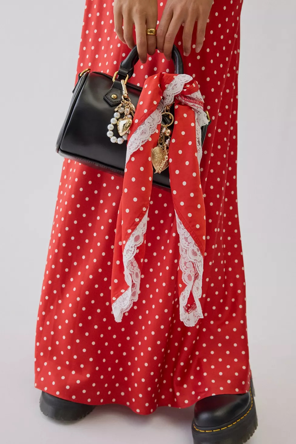 For Love & Lemons UO Exclusive Polka Dot Silky Scarf | Urban Outfitters (US and RoW)
