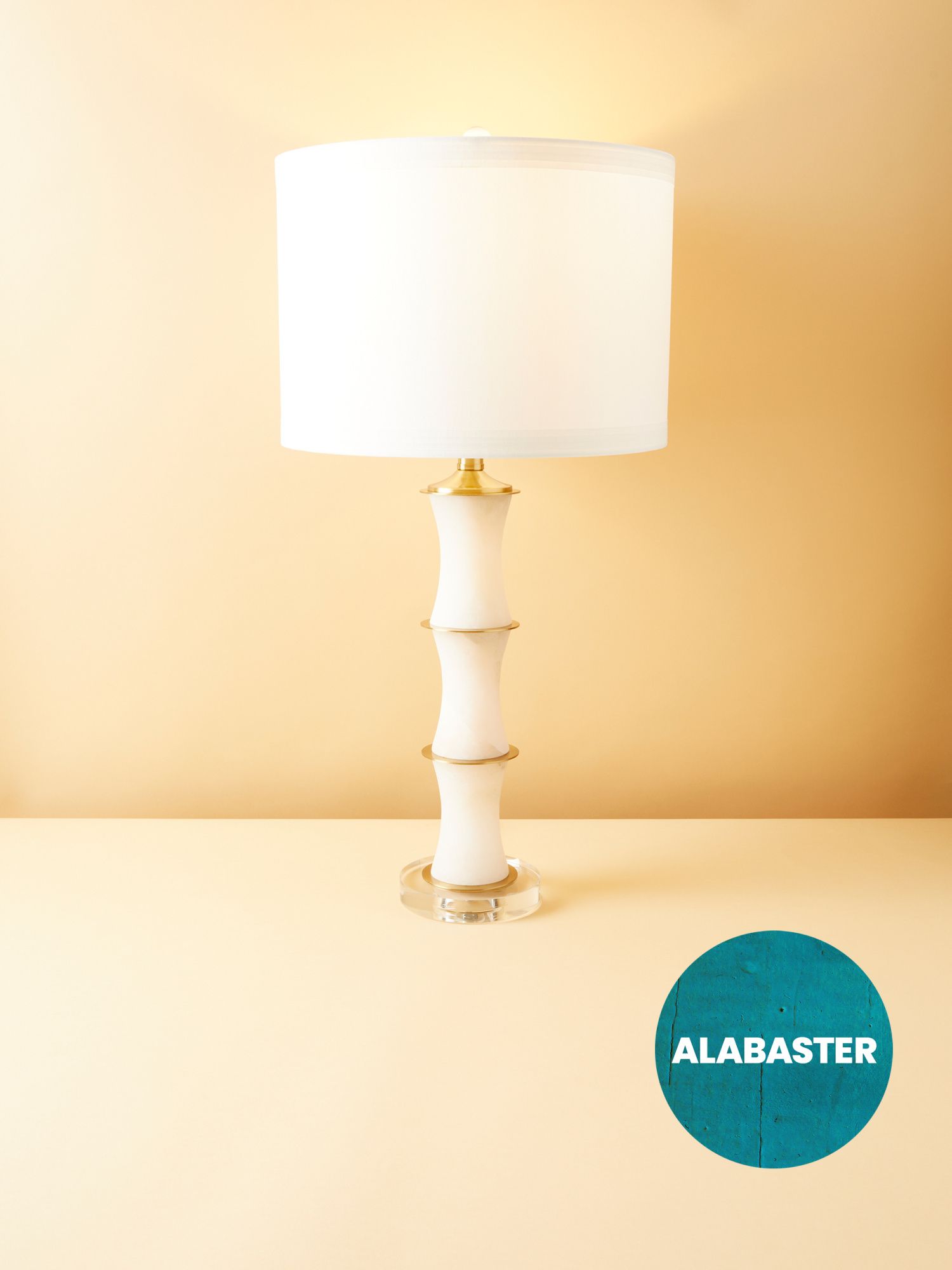 30in Alabaster Crystal Column Table Lamp | HomeGoods