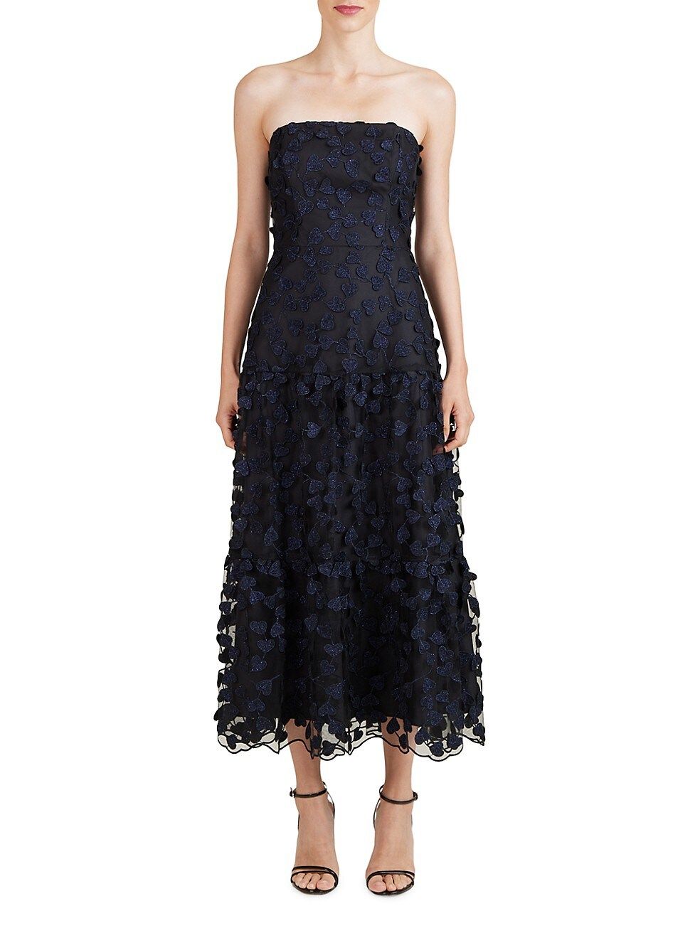 Shoshanna Zuri Embroidered Mesh Midi-Dress | Saks Fifth Avenue