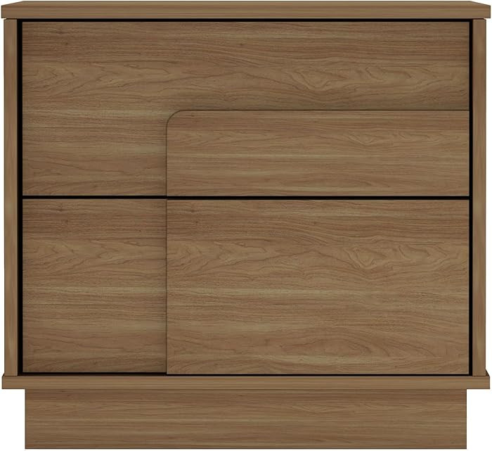 Manhattan Comfort Horizon Nightstand with Drawers, No-Tool Snap Assembly, Bedroom or Living Room ... | Amazon (CA)