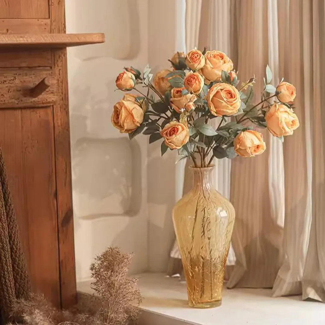 Miriya Large Rose Flower Stem 25.2" in Golden Yellow/orange and Pink - Etsy | Etsy (US)