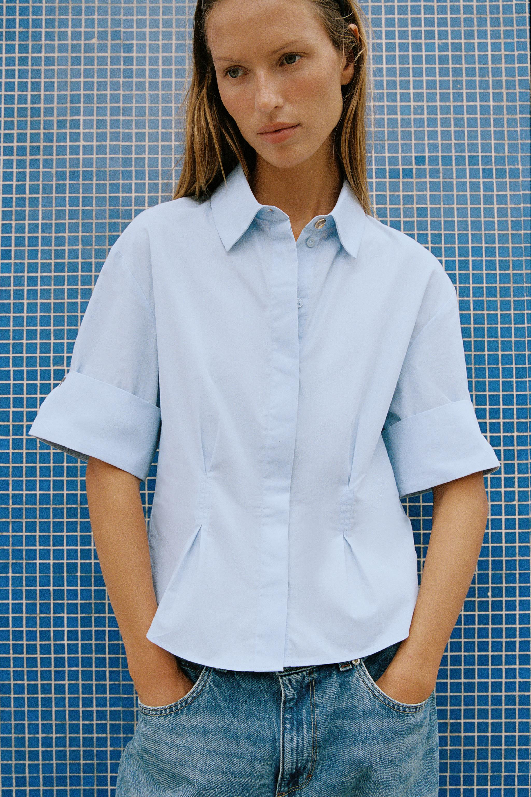 PLEATED SHORT SLEEVE SHIRT | Zara US