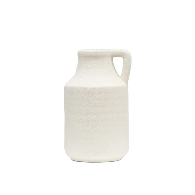 Better Homes & Gardens Textured Natural Ceramic Jug Vase, 9", White | Walmart (US)
