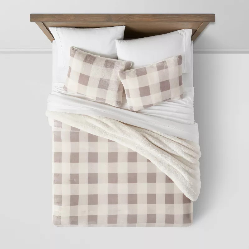 Cozy Sherpa Buffalo Check Comforter & Sham Set - Threshold™ | Target