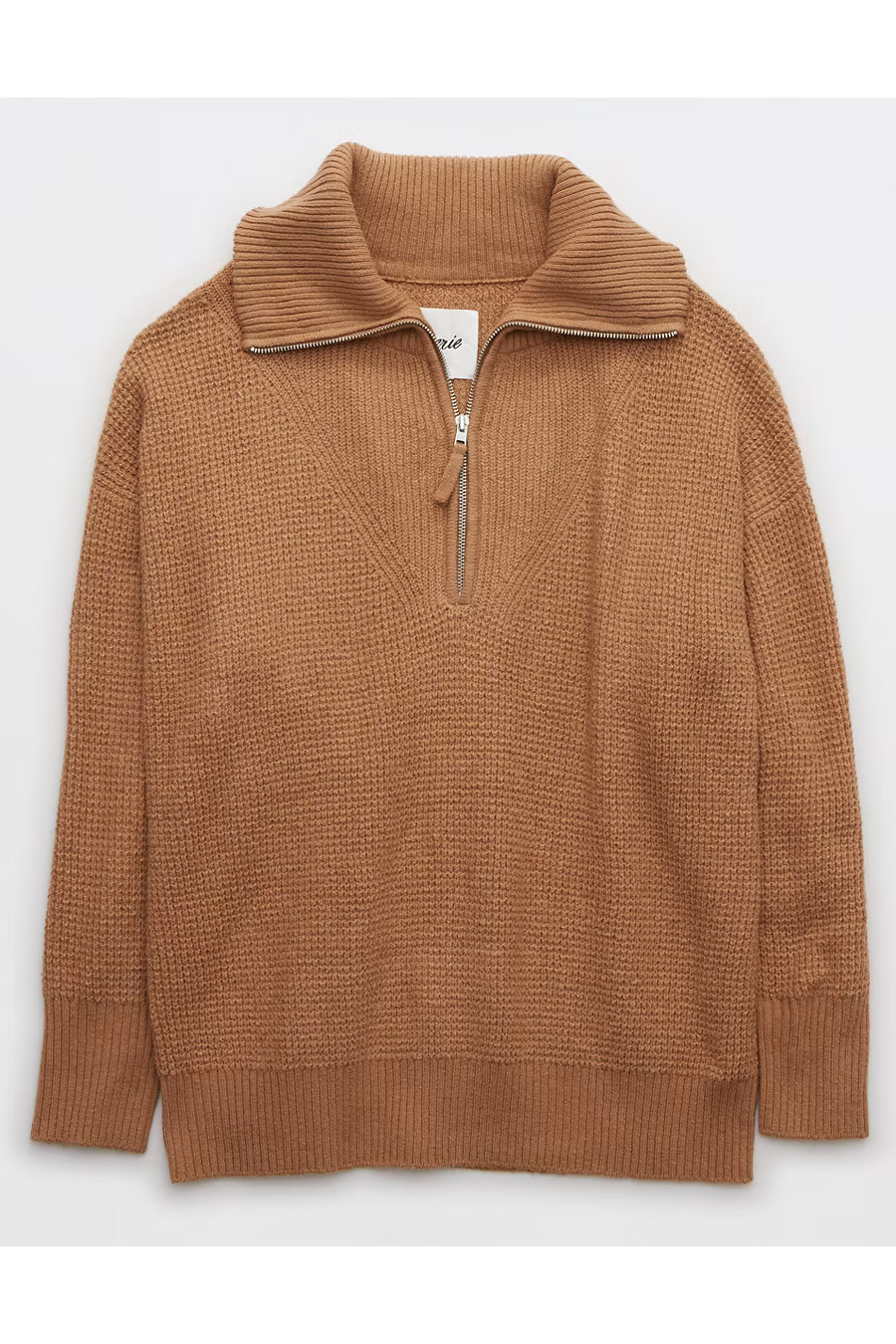 Aerie CozyUp Waffle Quarter Zip Sweater | Aerie