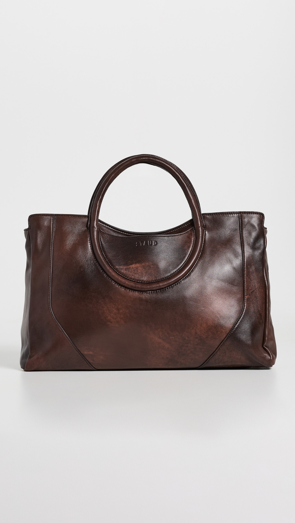 STAUD Maude Satchel ESPRESSO DISTRESSED One Size | Shopbop