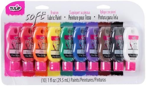 Tulip Soft Fabric Paint Kits - 10pk Rainbow-Tulip 5 Color Fabric Paint (10 Pack) | Amazon (US)