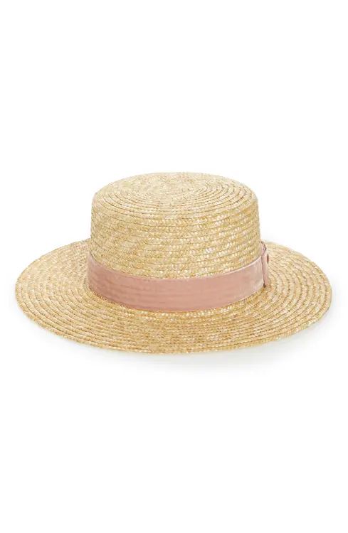 Lack of Color Pink Velour Straw Hat | Nordstrom