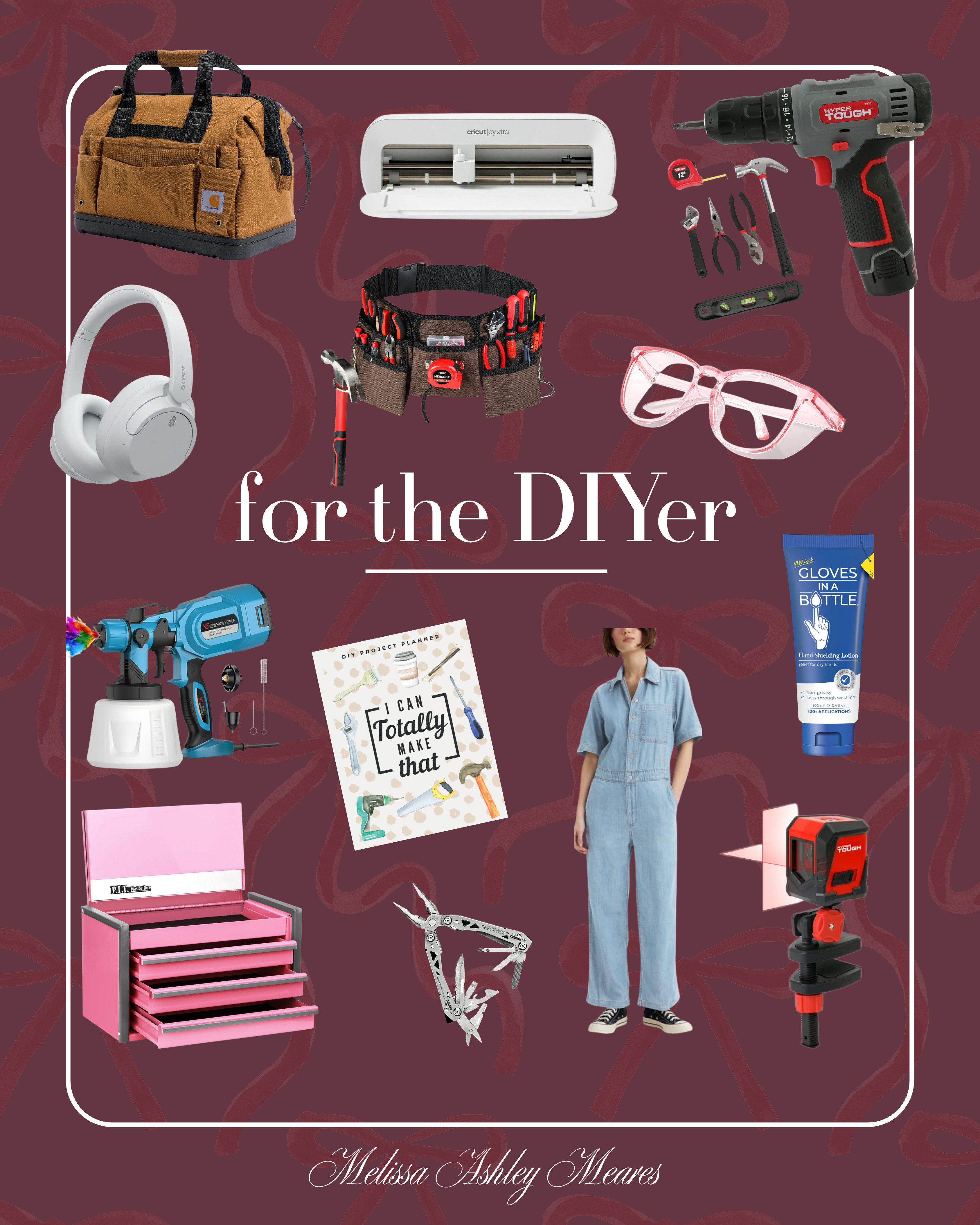 Gift Guide for the DIYer is live! 🔨
These are perfect for the project-lover in your life - tools, gadgets and organizers to make every DIY project easier (and more fun!)

tool box, noise cancelling headphones, over ear headphones, cricut machine, cricut joy, hyper tough tools, hyper tough cordless drill, women's jumpsuit, tool belt, multi-tool, multi tool, hyper tough cross line laser level, safety glasses, paint sprayer, tool bag, gloves in a bottle, project planner, I can totally make that book 

 #LTKGiftGuide #LTKHoliday #LTKHome