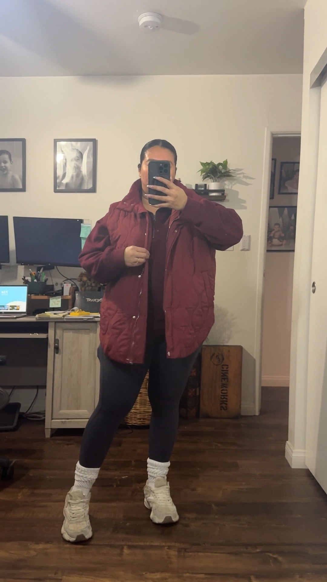 What I’m wearing for school drop offs as a wfh mom. 

Quarter zip up/ large / runs big 
Leggings - medium / squat proof / super comfy 
Vest -xl / oversized / cozy 

Winter outfit 
Vest 
Oversized vest 
Midsize fashion 
Midsize outfit 
School drop off outfit 
Mom outfit 
Travel outfit 
Errands outfit
Comfy outfit 
Cozy outfit 
WFH outfit 

#LTKootd #LTKmomlife #LTKMidsize