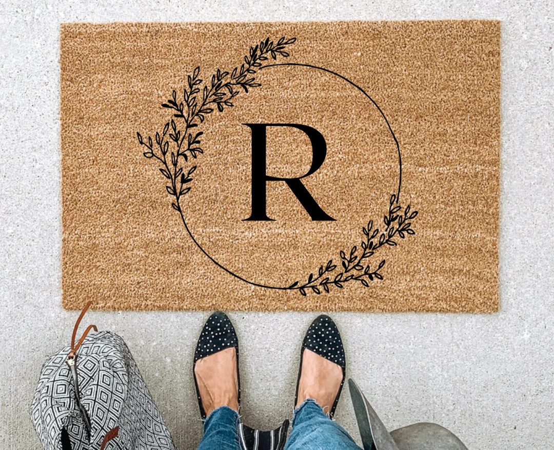 Initial Doormat, Gift for Her, Wedding gift, Housewarming gift, newlywed gift, new home gift, clo... | Etsy (US)
