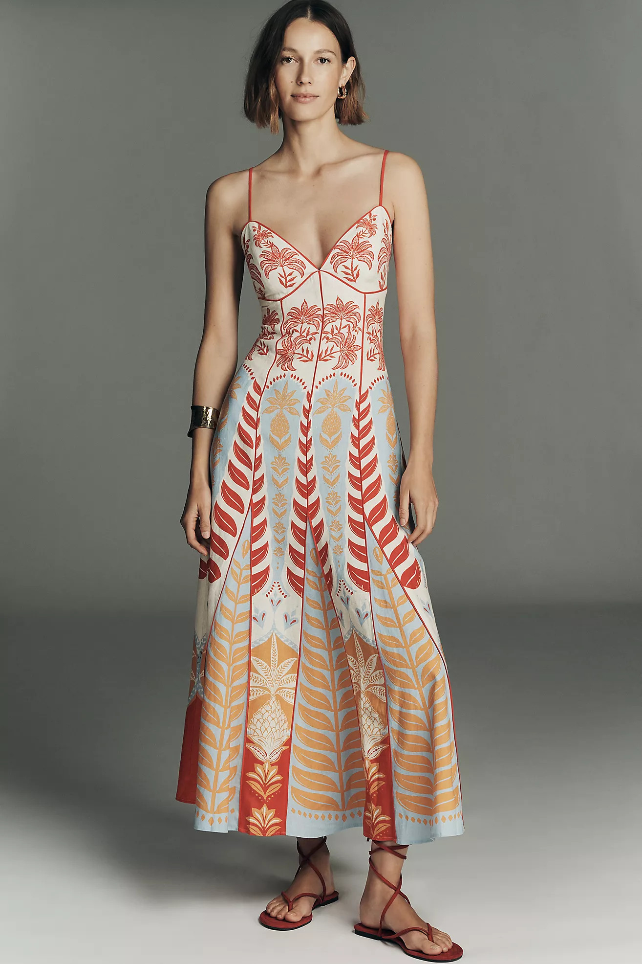 Anthropologie x Farm Rio Sleeveless V-Neck A-Line Maxi Dress | Anthropologie (US)