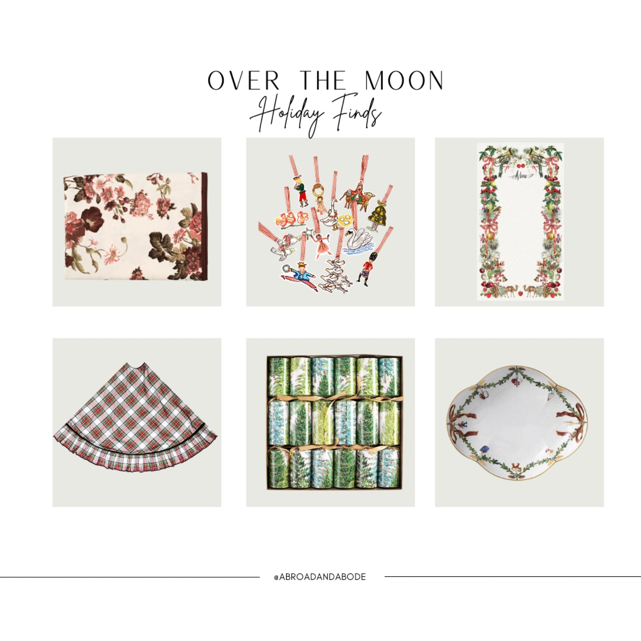 Looking for unique holiday decor you won’t find in everyone’s home? You’re in the right place! Love these finds from Over the Moon!

Holiday decor, Christmas, Christmas decor, tablecloth, thanksgiving, ornaments, serving ware, kitchen finds, tree skirt, modern home

#LTKhome #LTKHoliday #LTKSeasonal