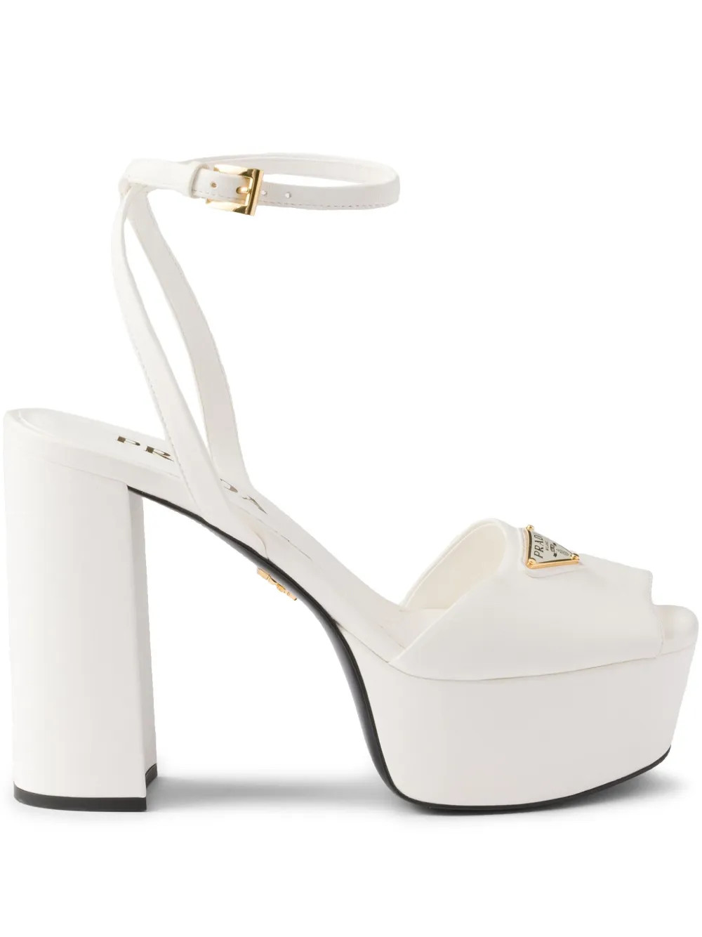 Prada Platform Leather Sandals | White | FARFETCH | Farfetch Global