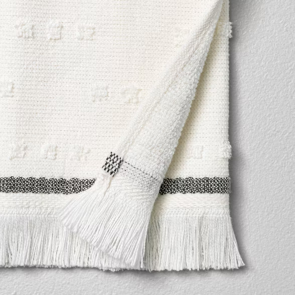 Fouta Texture Dots Bath Towels Sour Cream/Railroad Gray - Hearth & Hand™ with Magnolia | Target