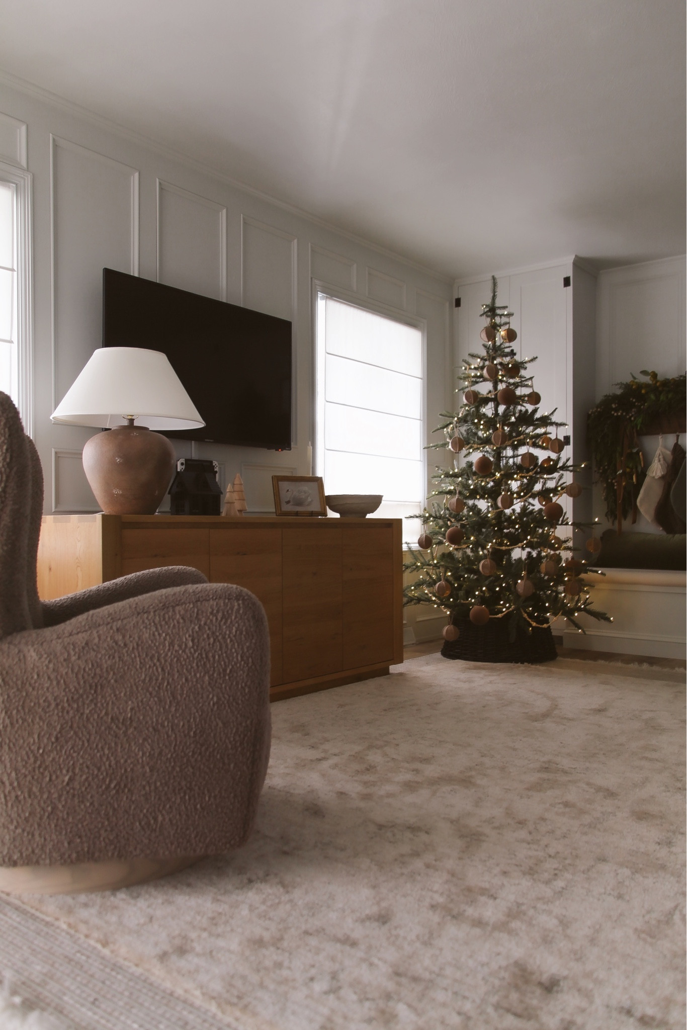 comment RUG for links to this room. i found the most perfect neutral rug that has the softest, subtle pattern, a warm tone and super comfy material. (it’s currently on sale for black Friday 👏🏻) i was specifically looking for a rug for in here that would go w our new pieces and have a warm muted tone and this was the exact rug i was imagining for in here! hands down my new favorite!!! 

#LTKHome #LTKSaleAlert #LTKCyberWeek