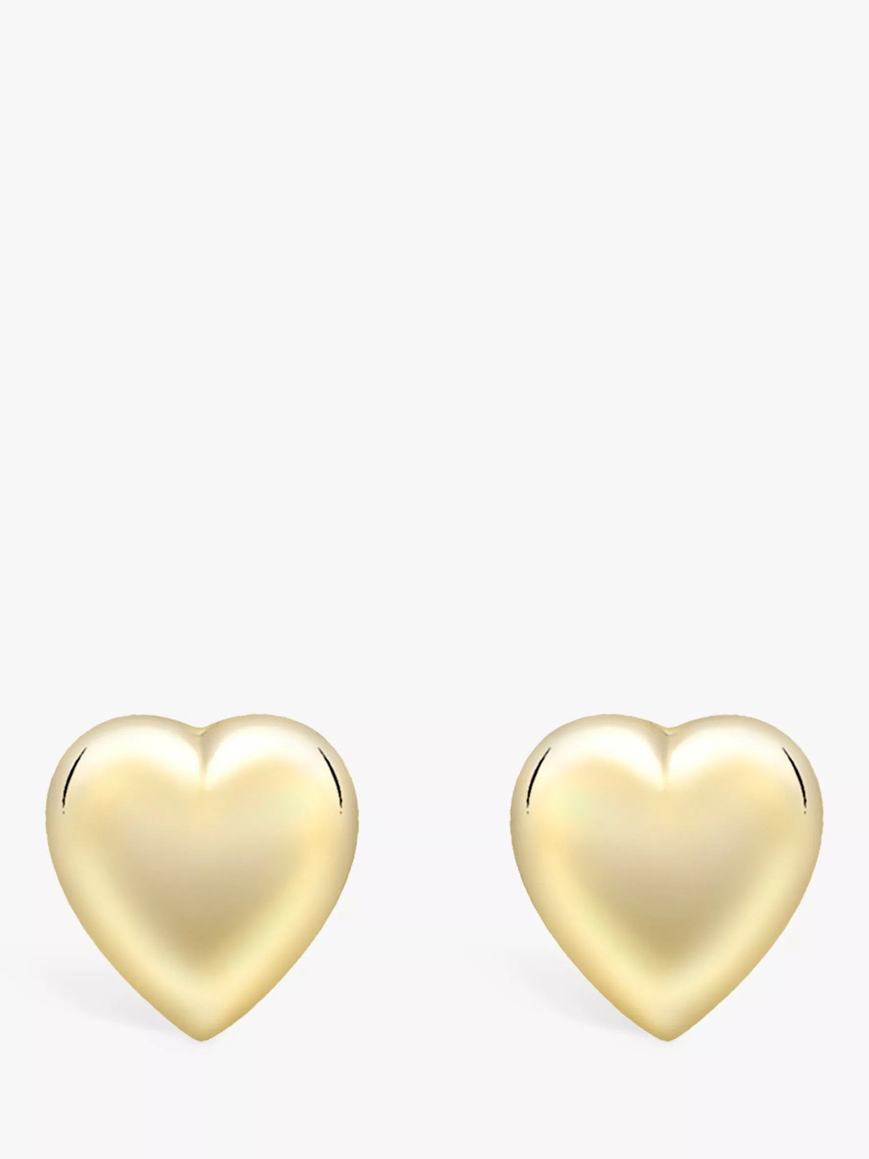 IBB 9ct Gold Puff Heart Stud Earrings | John Lewis (UK)