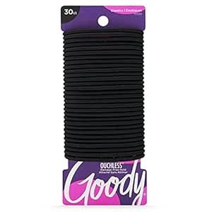 Goody Ouchless Womens Elastic Hair Tie - 30 Count, Black - 4MM for Medium Hair- Hair Accessories ... | Amazon (US)