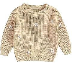 Autumn Winter Warm Outfits Baby Girl Cute Long Sleeve Knitted Sweater Pullover Top | Amazon (US)