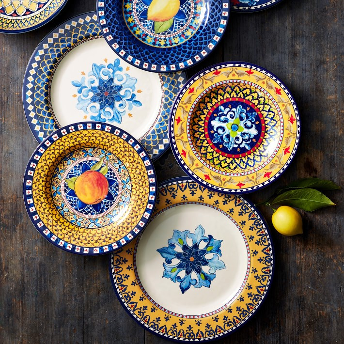 Sicily Outdoor Melamine Salad Plates, Mixed | Williams-Sonoma