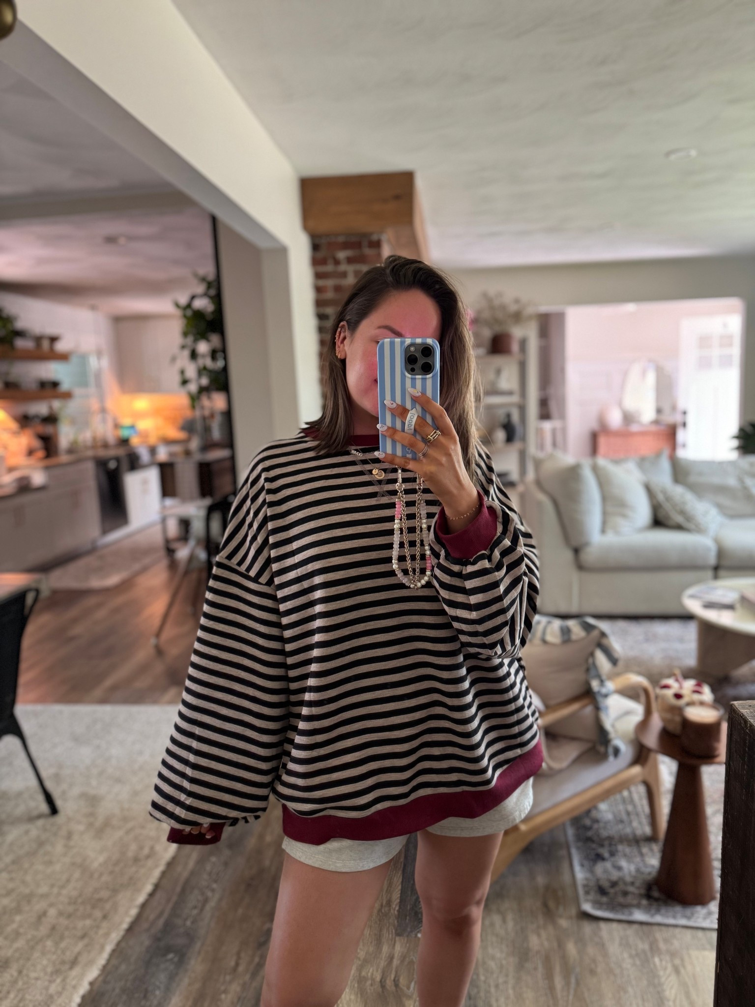 New color in the FP dupe!!! This color is gorgeous for fall 😍 I sized up to an XL so it had an oversized feel/fit! On sale for $20 today!👏🏼

Free people lookalike, striped sweatshirt, fall colors, stripes, oversized loungewear 

#LTKSeasonal #LTKSaleAlert #LTKFindsUnder50