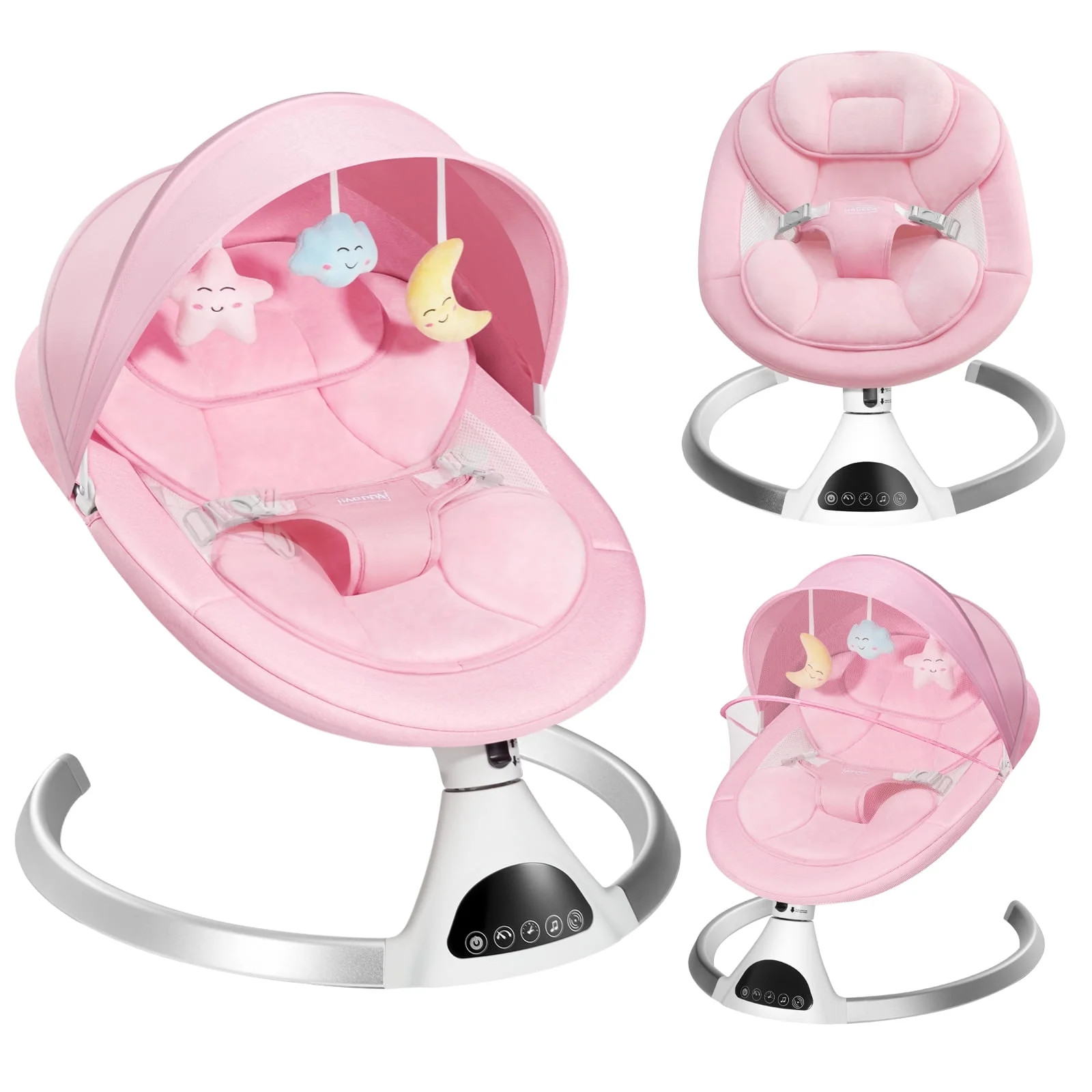 HARPPA Electric Baby Swing for Infants with Remote Control, 5 Sway Speed, Bluetooth Music, Pink | Walmart (US)