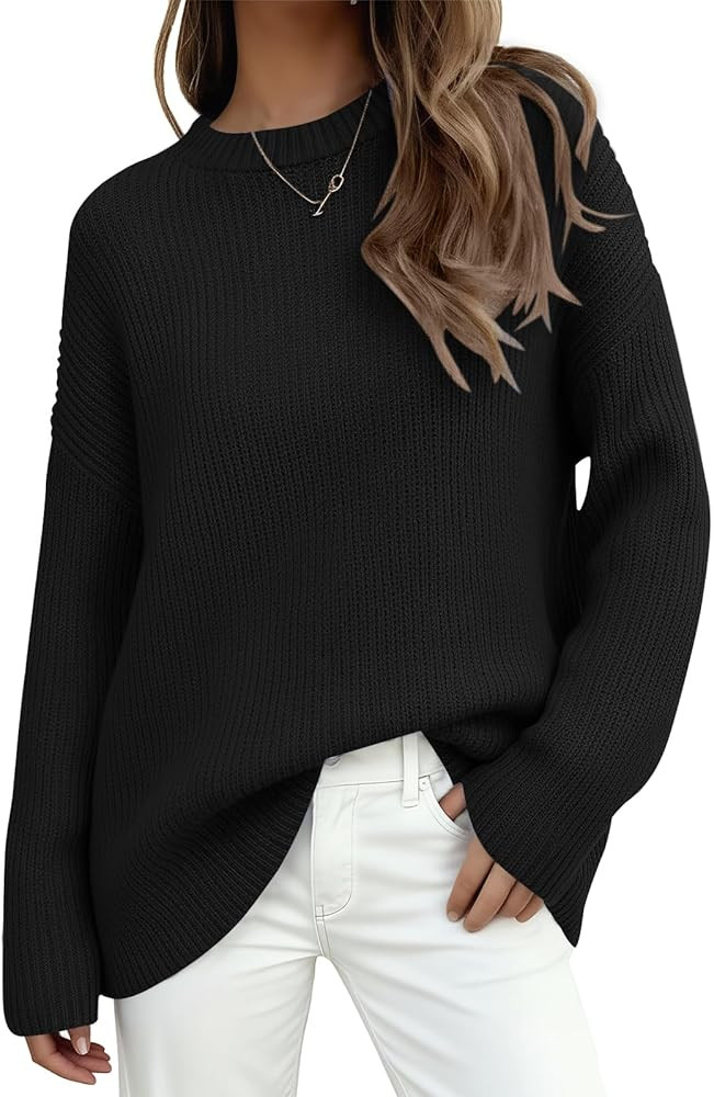 PRETTYGARDEN Womens Fall Sweaters 2025 Casual Chunky Crewneck Long Sleeve Ribbed Knit Oversized P... | Amazon (US)