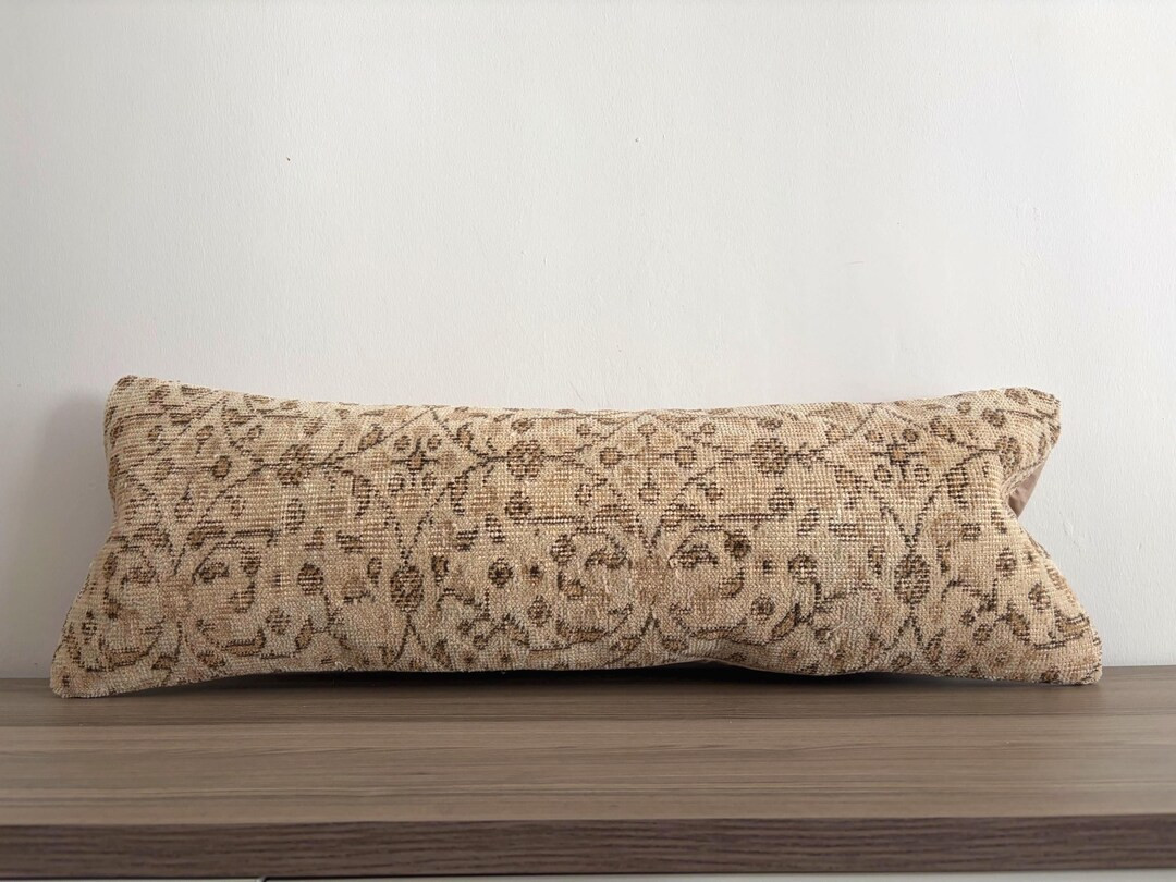 Vintage Handwoven Rug Lumbar Pillow Cover, Turkish Wool (12x36) - Etsy Australia | Etsy (US)