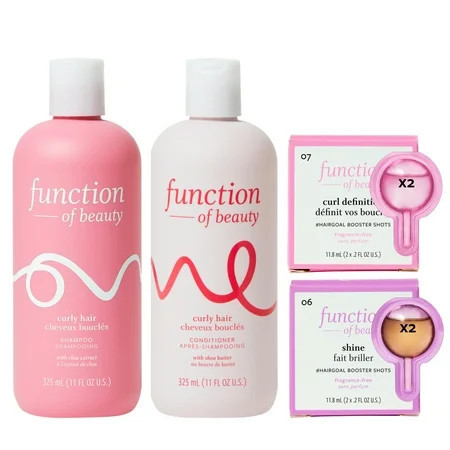 Function of Beauty Curly Hair Shampoo & Conditioner Set with Curl Definition and Shine Boosters 11 fl oz 2 Pack | Walmart (US)