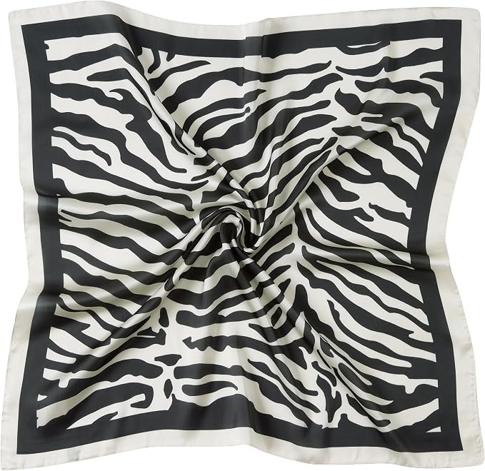 Women Scarf Hair Bandanas Square Neckerchief 27.5"Satin Emulation Silk Wrap | Amazon (US)