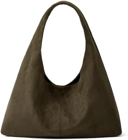 Women's Suede Tote Bag Retro Crescent Shoulder Bag Trendy 2025 Suede Handbag Underarm Purse Work ... | Amazon (US)