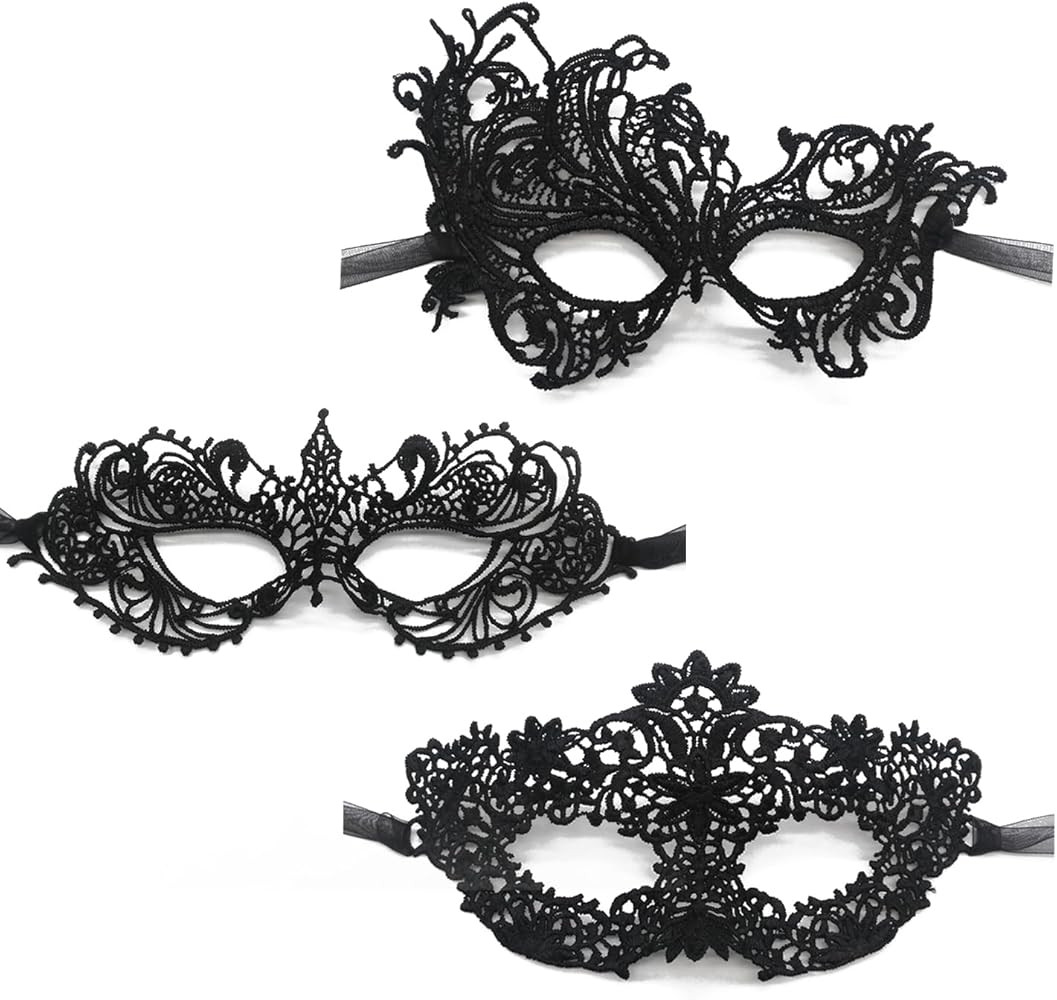 TFTSR Masquerade Masks for Women Couples,Men Mardi Gras Mask,Girls Black Gold Lace Costume,Adults... | Amazon (US)