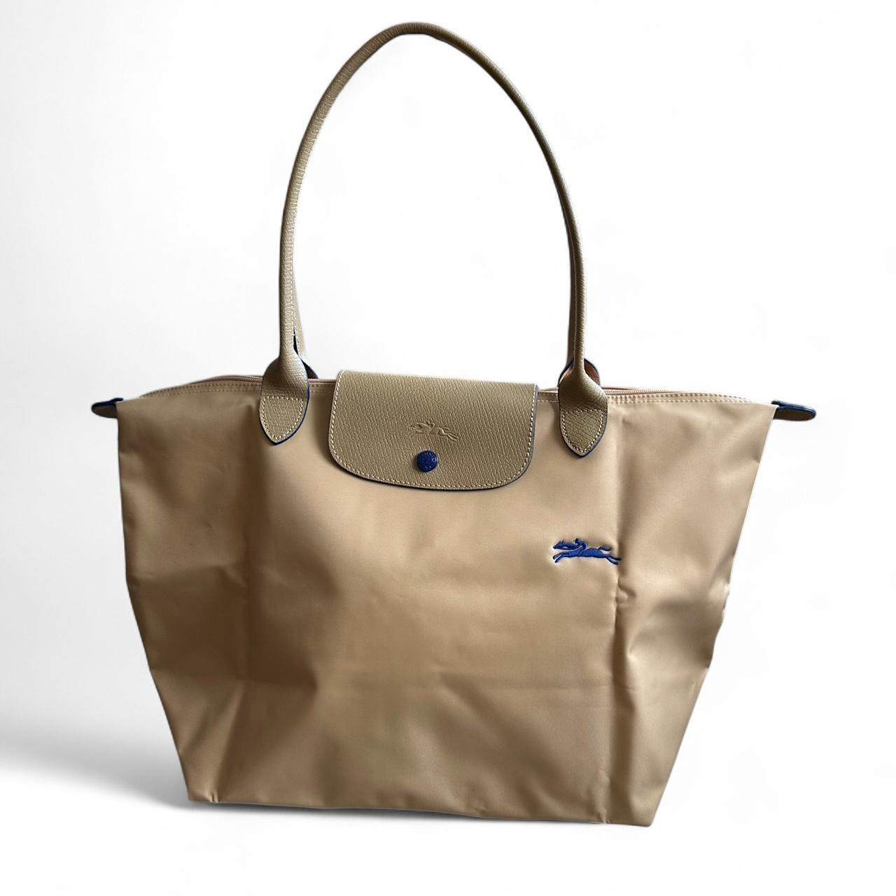 Longchamp Women's Tote bags - Tan/Blue | Depop US