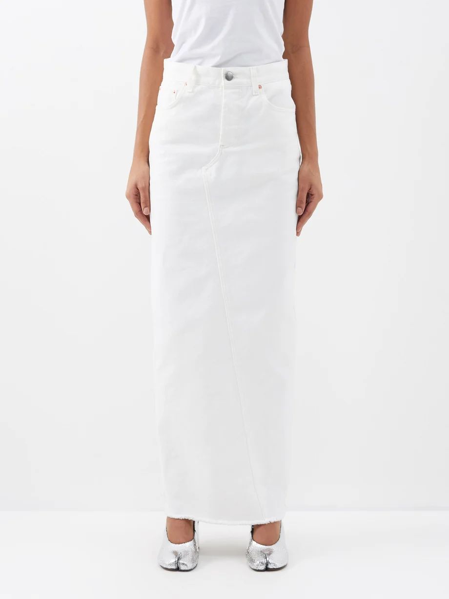 Split back organic-cotton denim maxi skirt | Raey | Matches (UK)