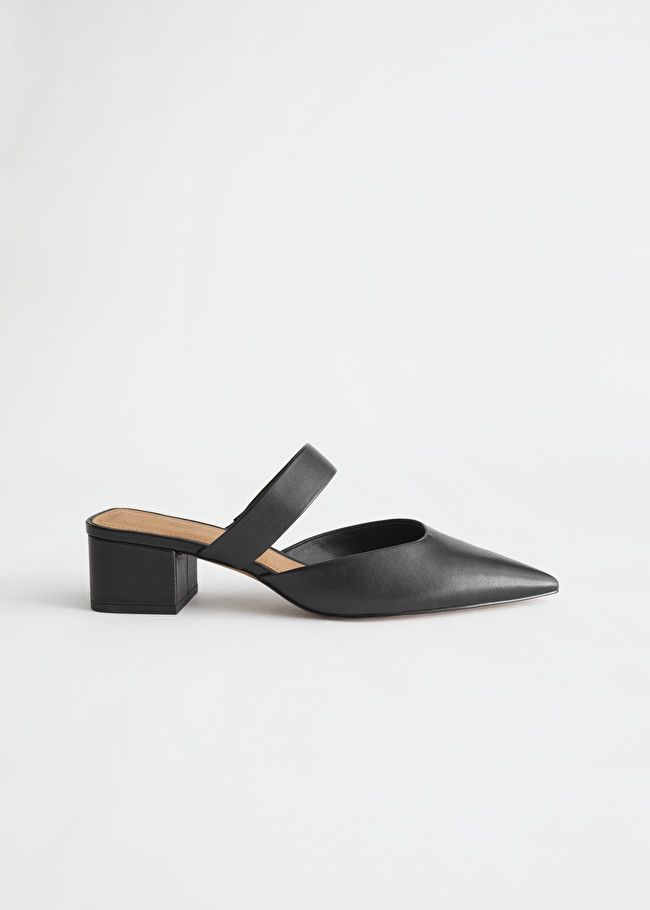 Pointed Block Heel Leather Mules | & Other Stories (EU + UK)