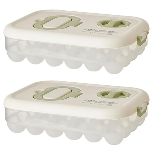 Egg Organizers for Refrigerator with Lids and Handle Home Kitchen Essentials Fridge Stackable Countertop Portable Clear Egg Containers Reusable and Storage for Keep Fresh -Pack of 2- | Amazon (US)